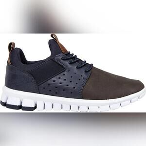 NIB Deer Stags Boy's Betts Jr Sneaker, 3.5 Big Kid Size, Dark Gray/Blue